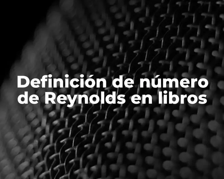 Definición de número de Reynolds en libros