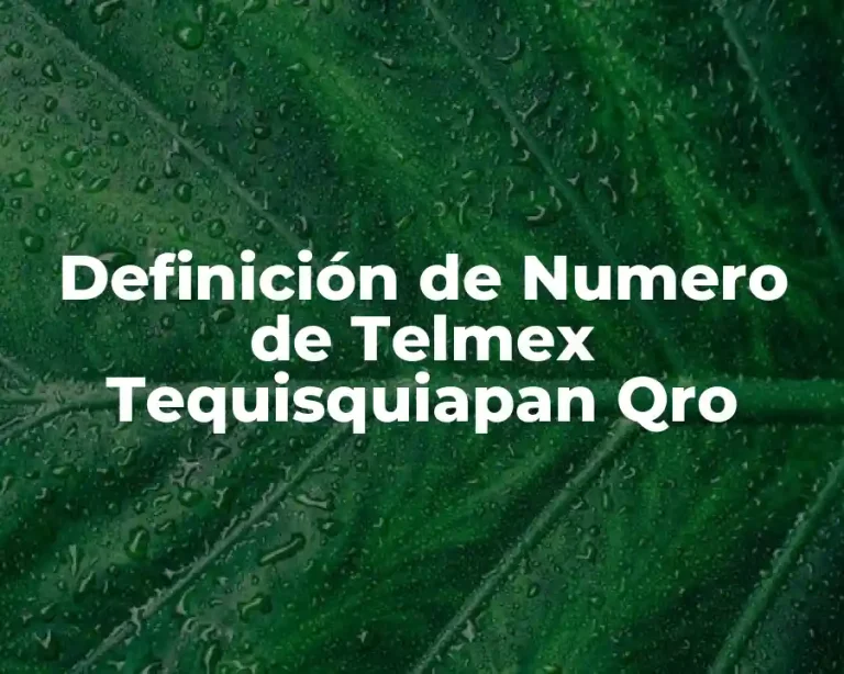 Definición de Numero de Telmex Tequisquiapan Qro