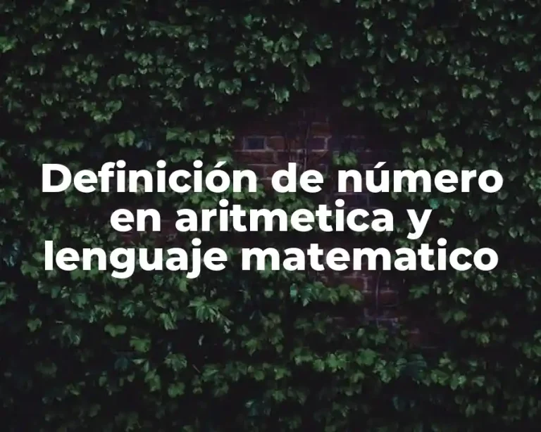 Definición de número en aritmetica y lenguaje matematico