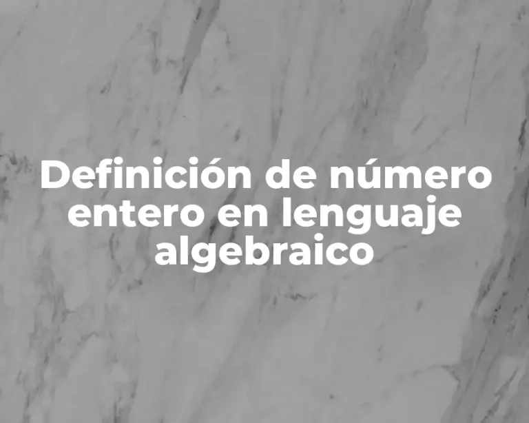 Definición de número entero en lenguaje algebraico