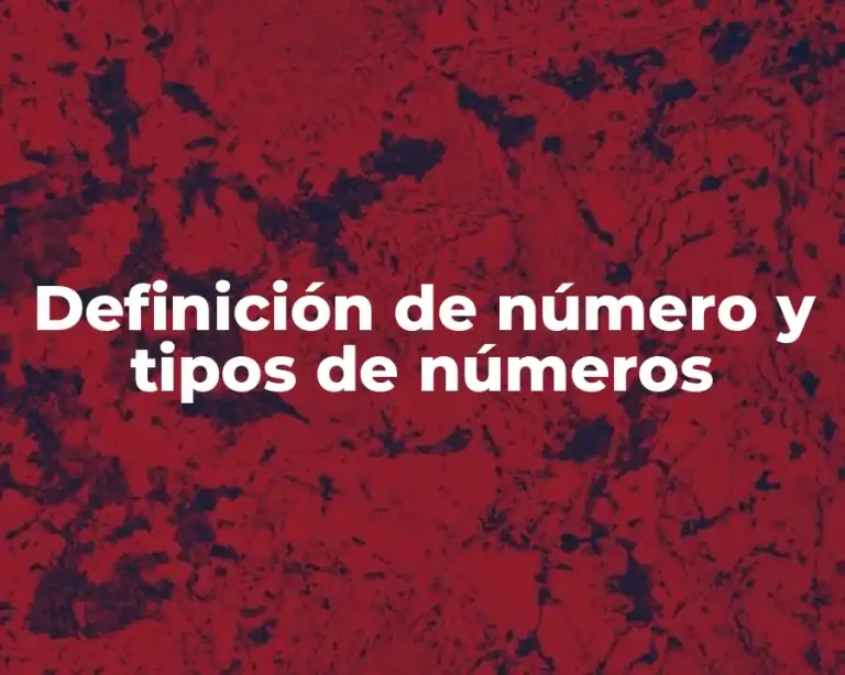 Definición de número y tipos de números