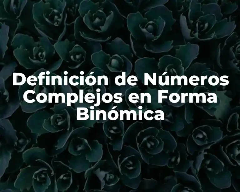 Definición de Números Complejos en Forma Binómica