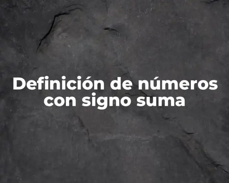Definición de números con signo suma