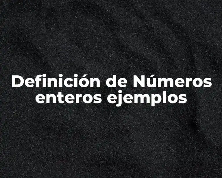 Definición de Números enteros ejemplos