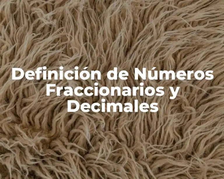 Definición de Números Fraccionarios y Decimales