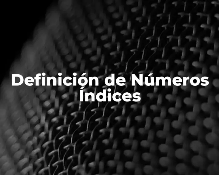 Definición de Números Índices