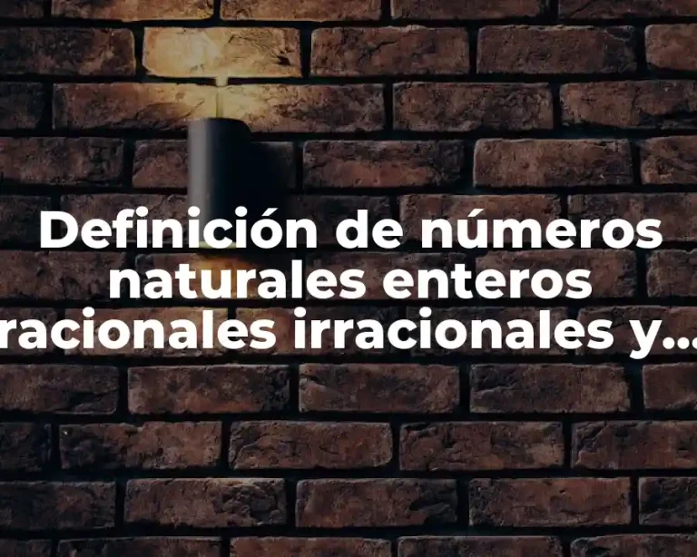 Definición de números naturales enteros racionales irracionales y reales