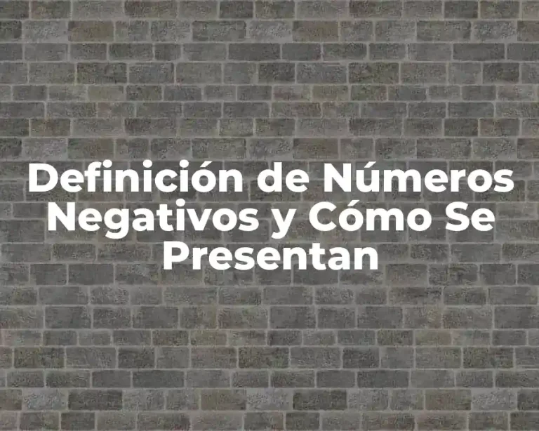 Definición de Números Negativos y Cómo Se Presentan