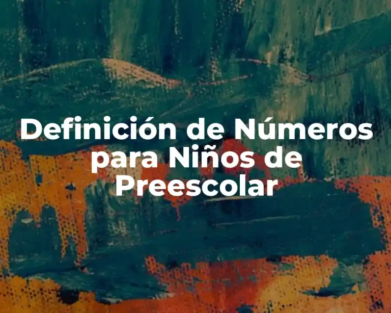 Definición de Números para Niños de Preescolar