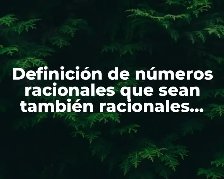 Definición de números racionales que sean también racionales decimales