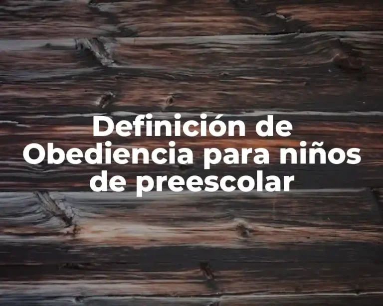 Definición de Obediencia para niños de preescolar