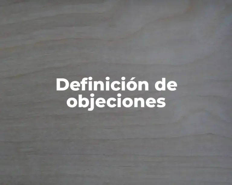 Definición de objeciones