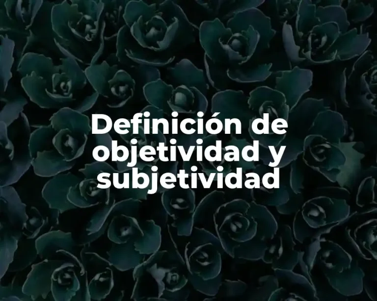 Definición de objetividad y subjetividad