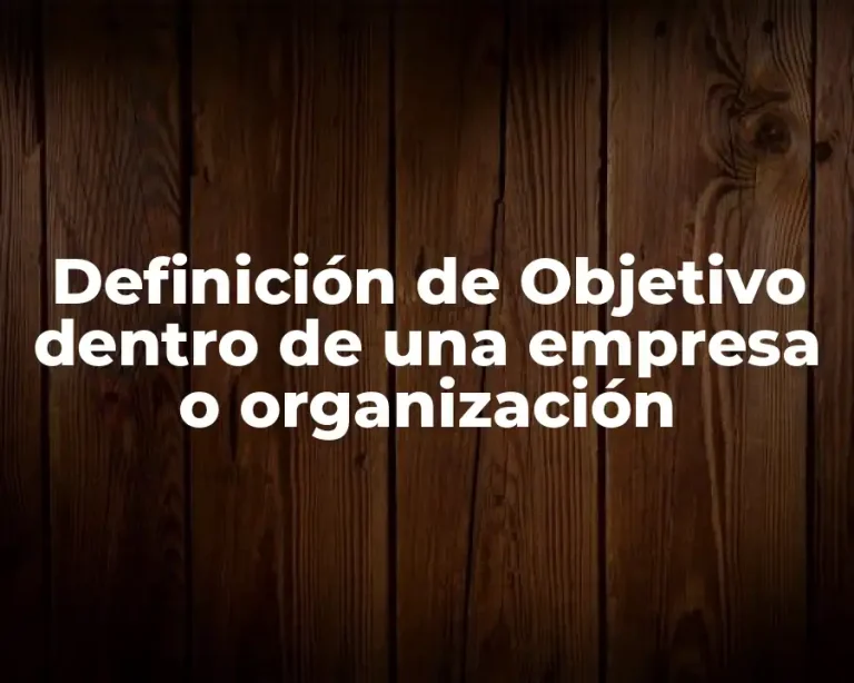 Definición de Objetivo dentro de una empresa o organización