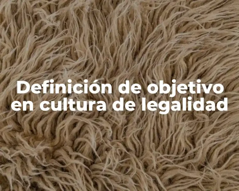 Definición de objetivo en cultura de legalidad