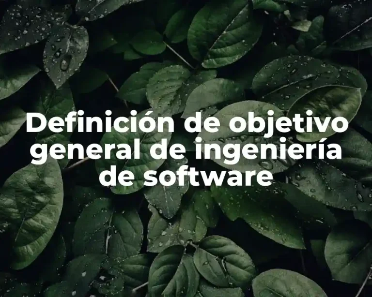 Definición de objetivo general de ingeniería de software