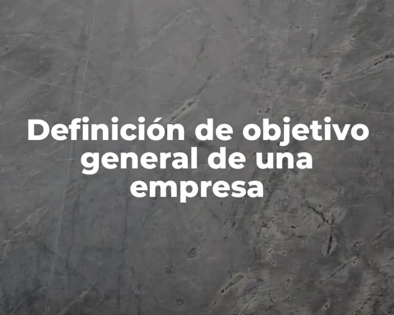 Definición de objetivo general de una empresa