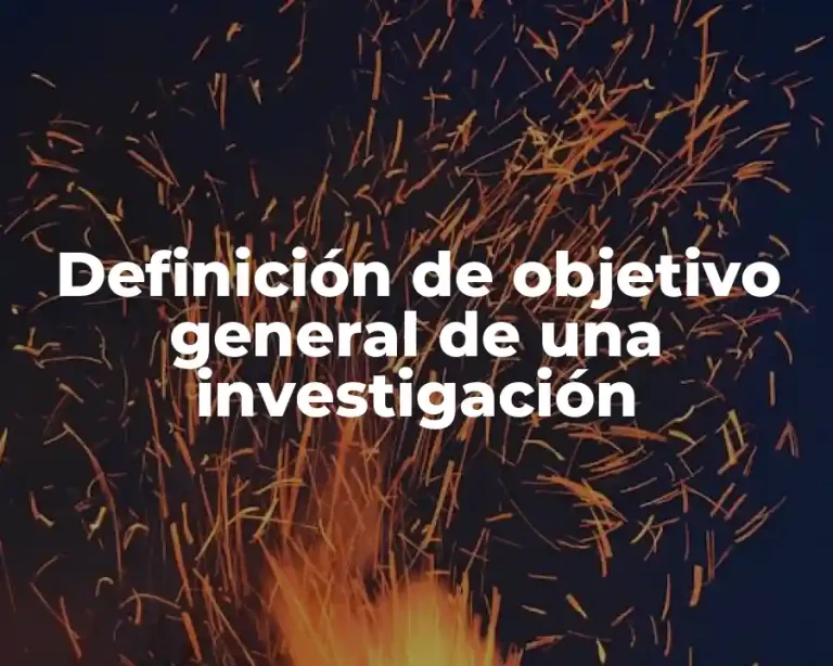 Definición de objetivo general de una investigación