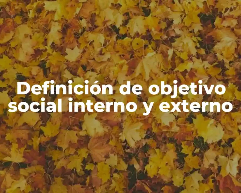 Definición de objetivo social interno y externo