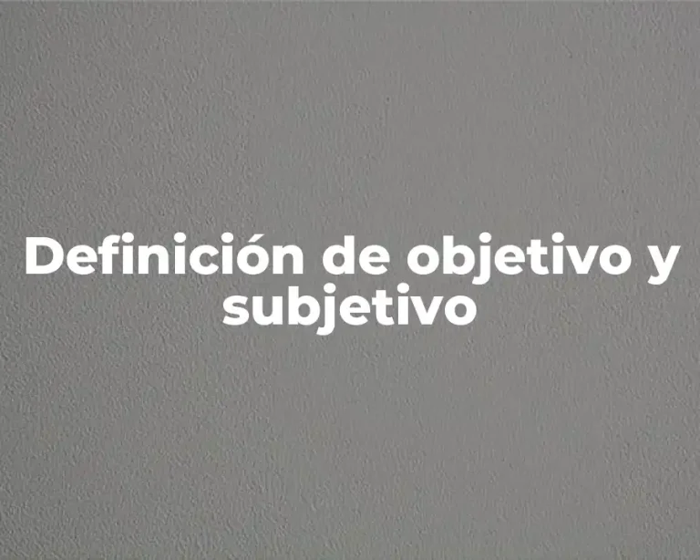 Definición de objetivo y subjetivo