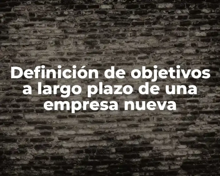 Definición de objetivos a largo plazo de una empresa nueva