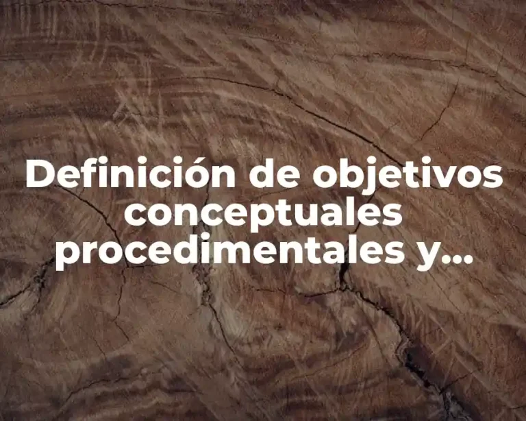 Definición de objetivos conceptuales procedimentales y actitudinales