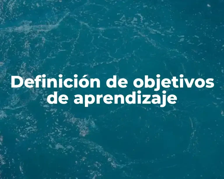 Definición de objetivos de aprendizaje