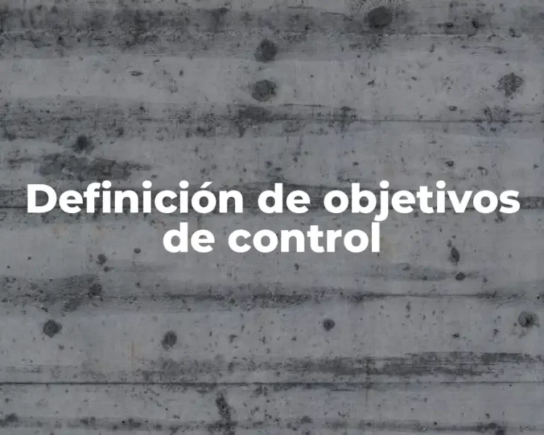 Definición de objetivos de control