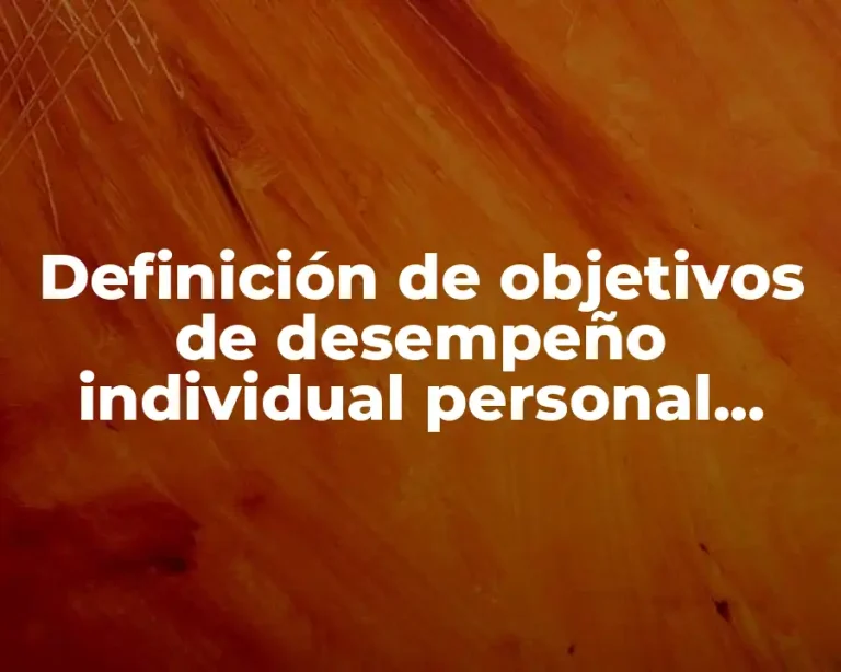 Definición de objetivos de desempeño individual personal administrativo