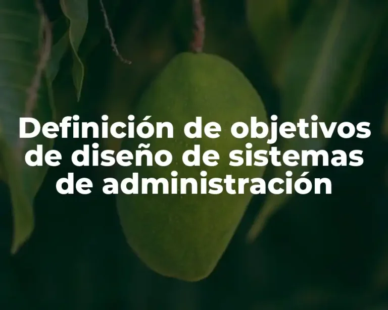 Definición de objetivos de diseño de sistemas de administración