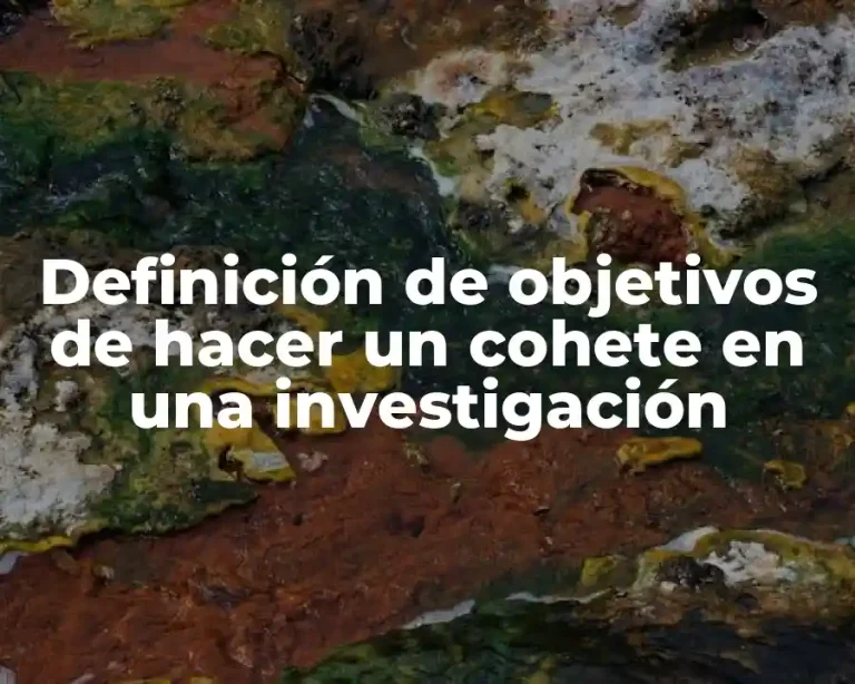 Definición de objetivos de hacer un cohete en una investigación