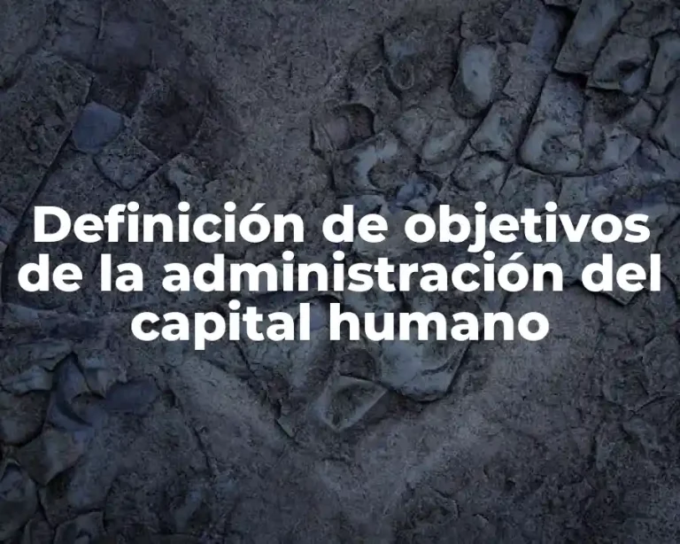 Definición de objetivos de la administración del capital humano