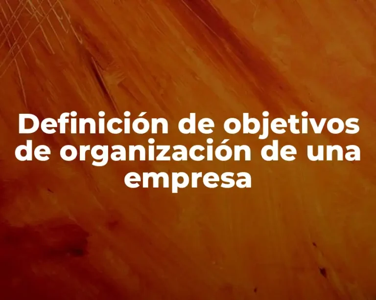 Definición de objetivos de organización de una empresa