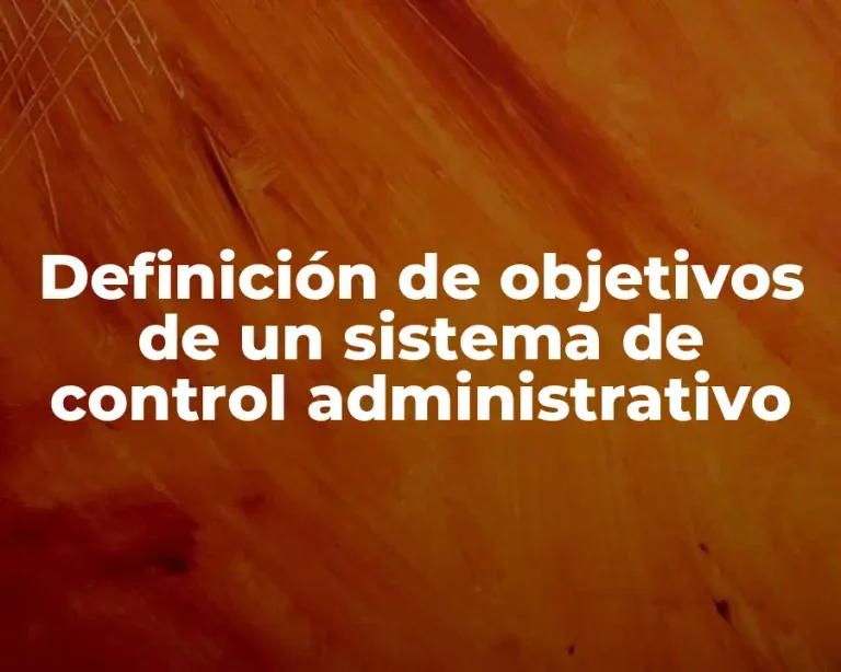 Definición de objetivos de un sistema de control administrativo