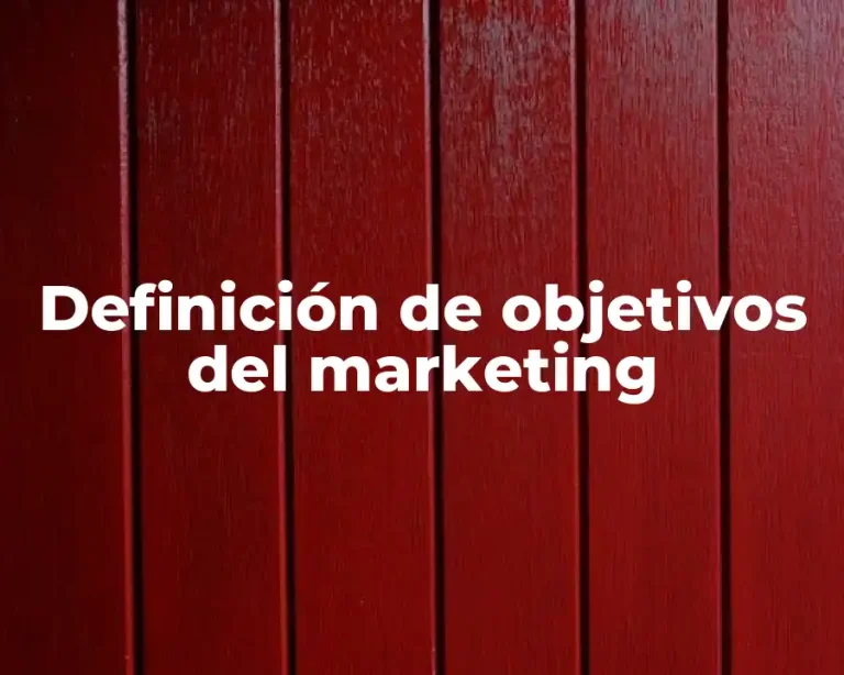 Definición de objetivos del marketing