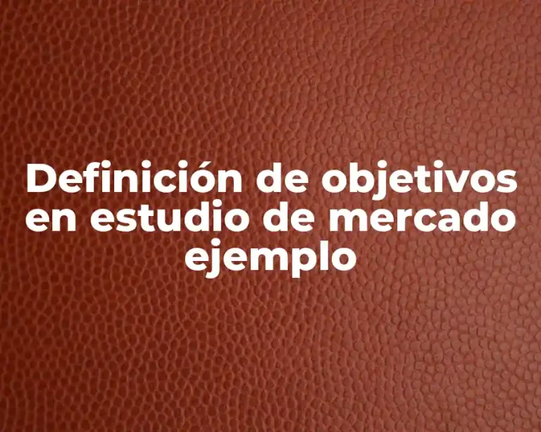 Definición de objetivos en estudio de mercado ejemplo