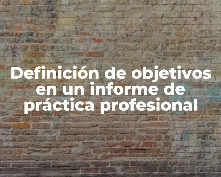 Definición de objetivos en un informe de práctica profesional