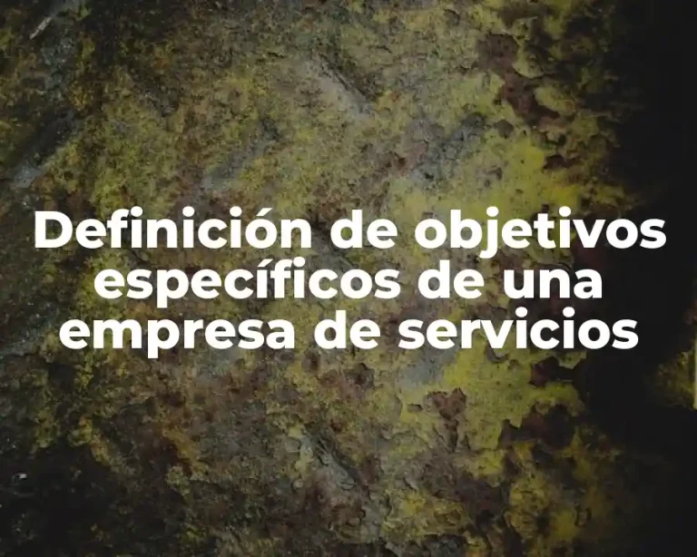 Definición de objetivos específicos de una empresa de servicios