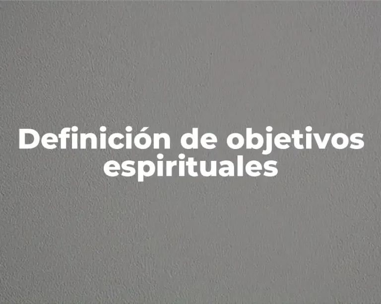 Definición de objetivos espirituales