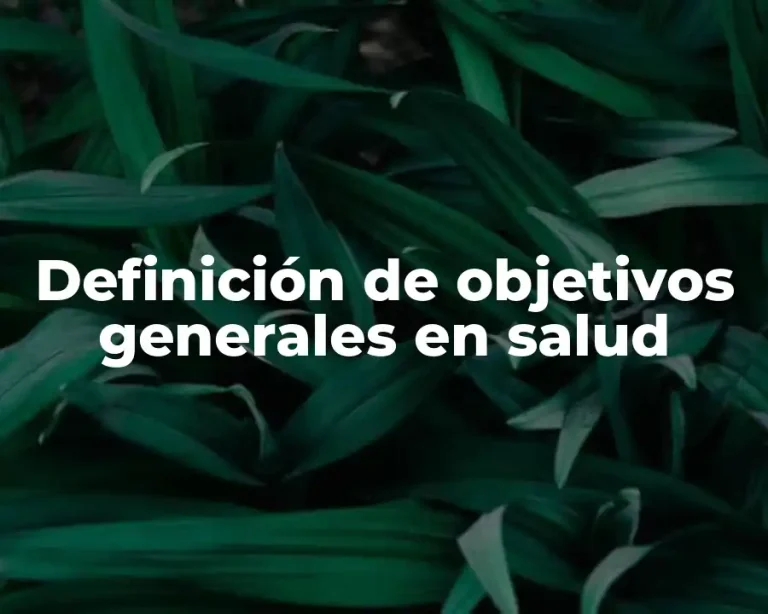 Definición de objetivos generales en salud
