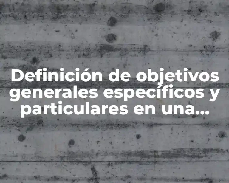 Definición de objetivos generales específicos y particulares en una empresa