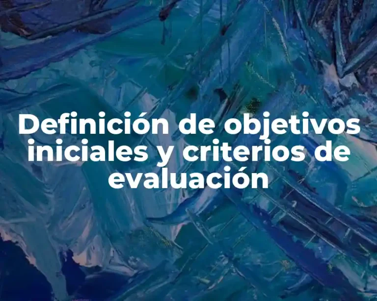 Definición de objetivos iniciales y criterios de evaluación