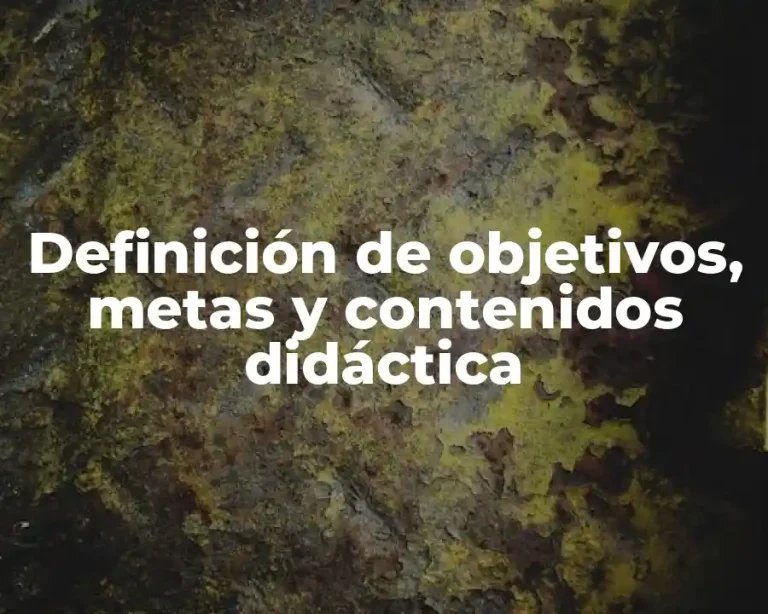 Definición de objetivos, metas y contenidos didáctica