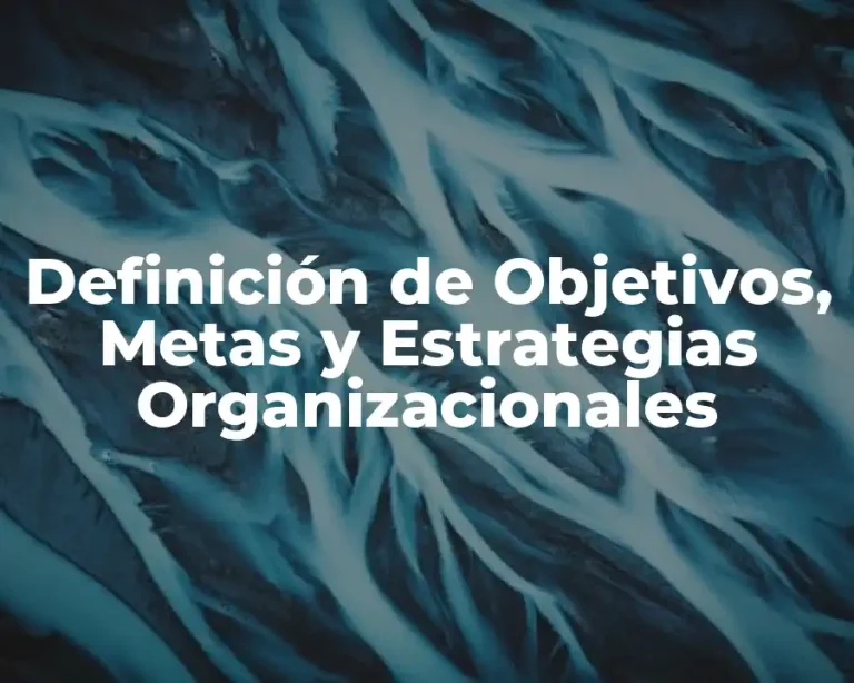 Definición de Objetivos, Metas y Estrategias Organizacionales