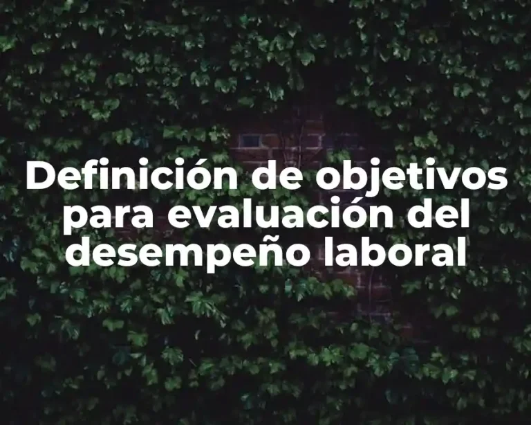 Definición de objetivos para evaluación del desempeño laboral