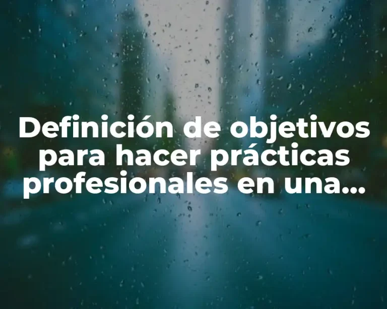 Definición de objetivos para hacer prácticas profesionales en una empresa