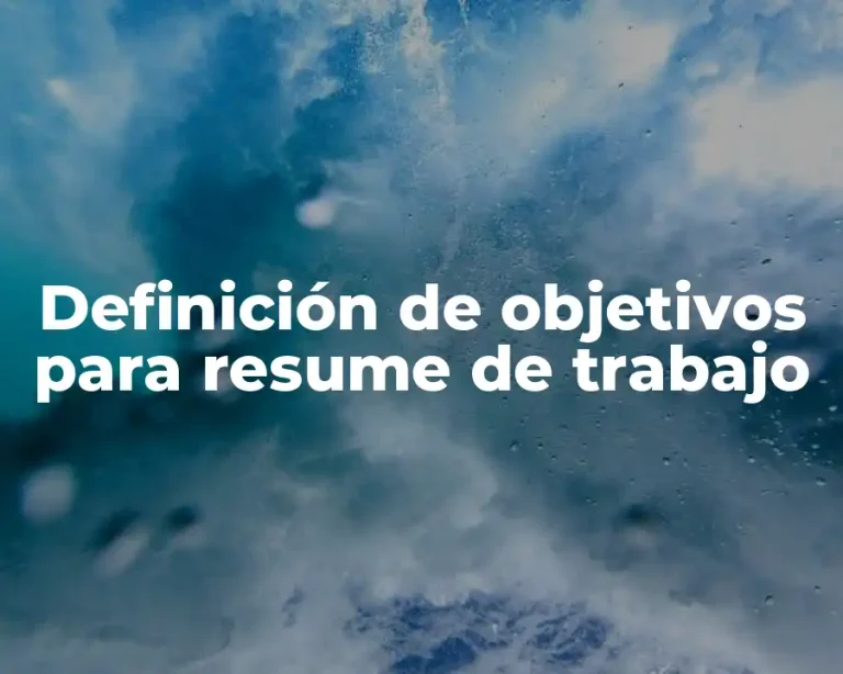 Definición de objetivos para resume de trabajo