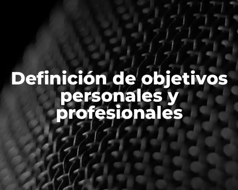 Definición de objetivos personales y profesionales