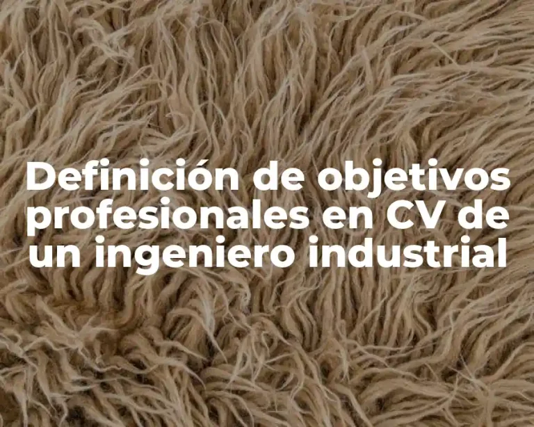 Definición de objetivos profesionales en CV de un ingeniero industrial