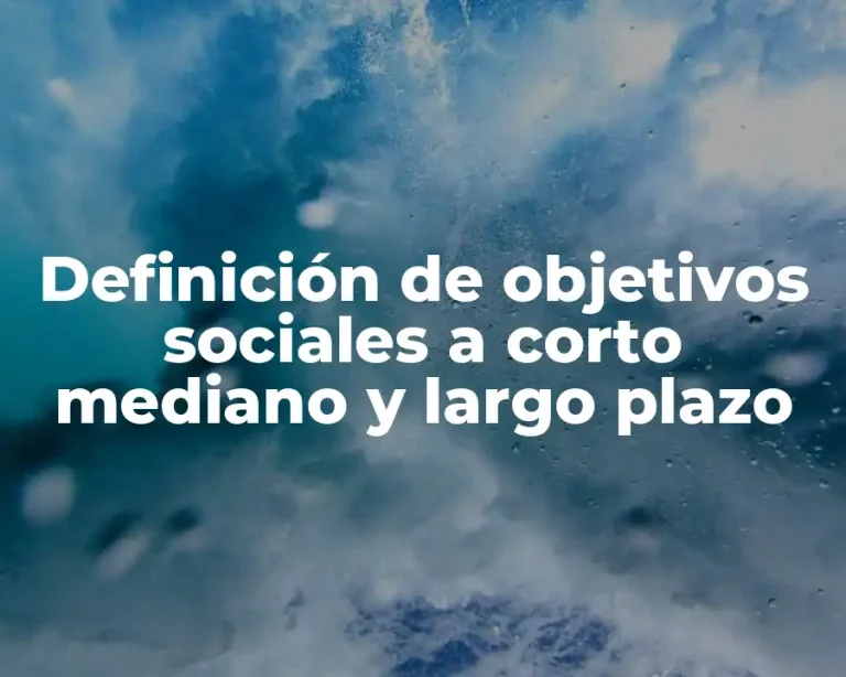Definición de objetivos sociales a corto mediano y largo plazo